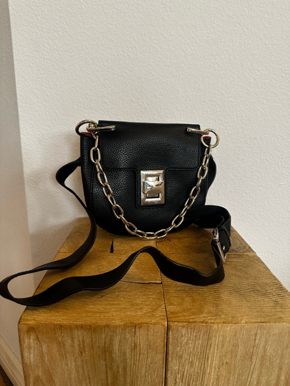 Steve Madden Black Mini Crossbody with Chain Strap